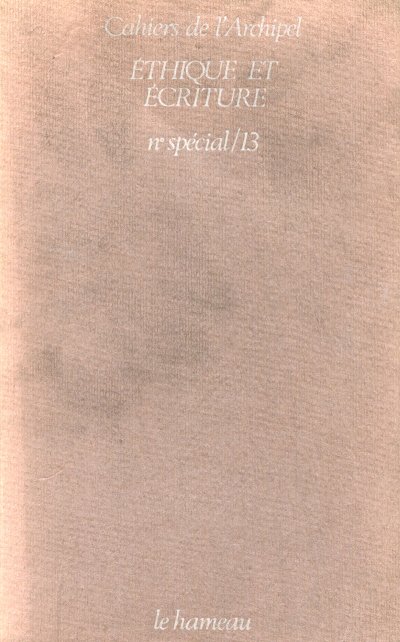 Éthique et écriture